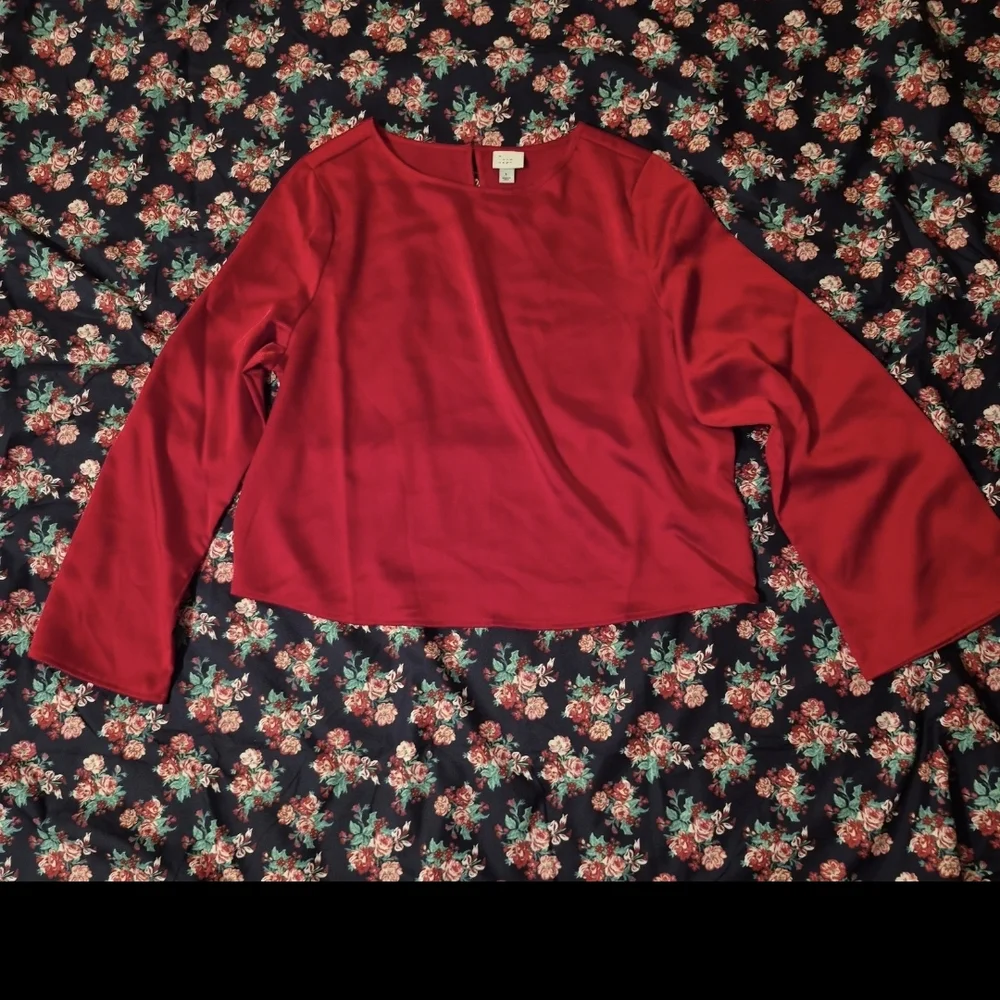 A New Day Red Skirt/Blouse Set Size L - Picture 5 of 10